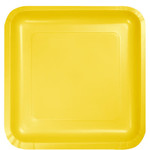 Touch of Color 10" School Bus Yellow Square Paper Plates - 18ct