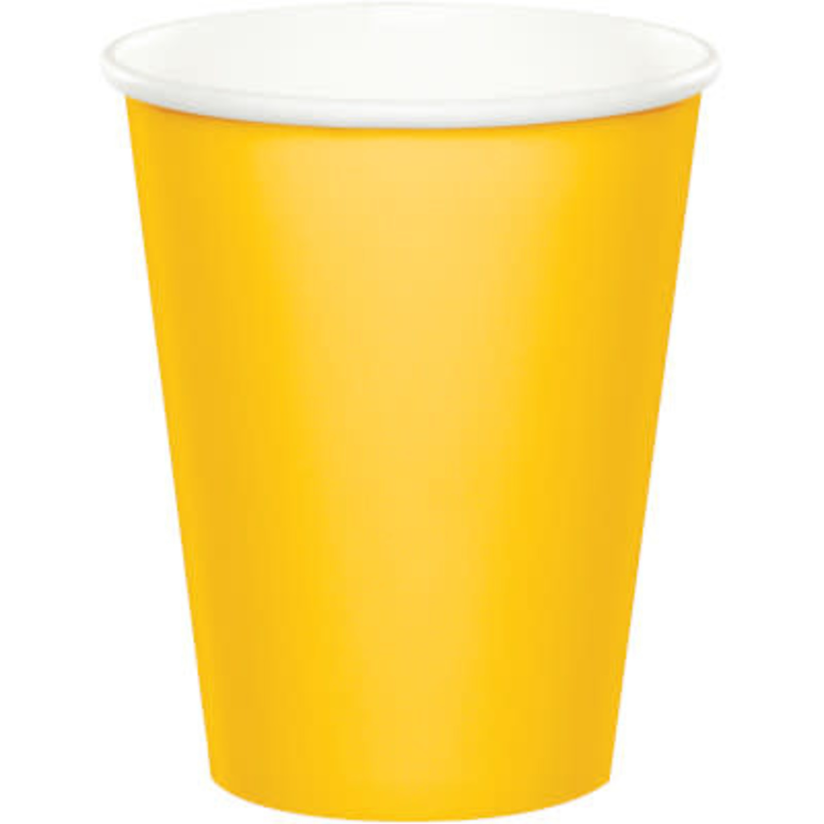Touch of Color 9oz. School Bus Yellow Hot/Cold Paper Cups - 24ct.