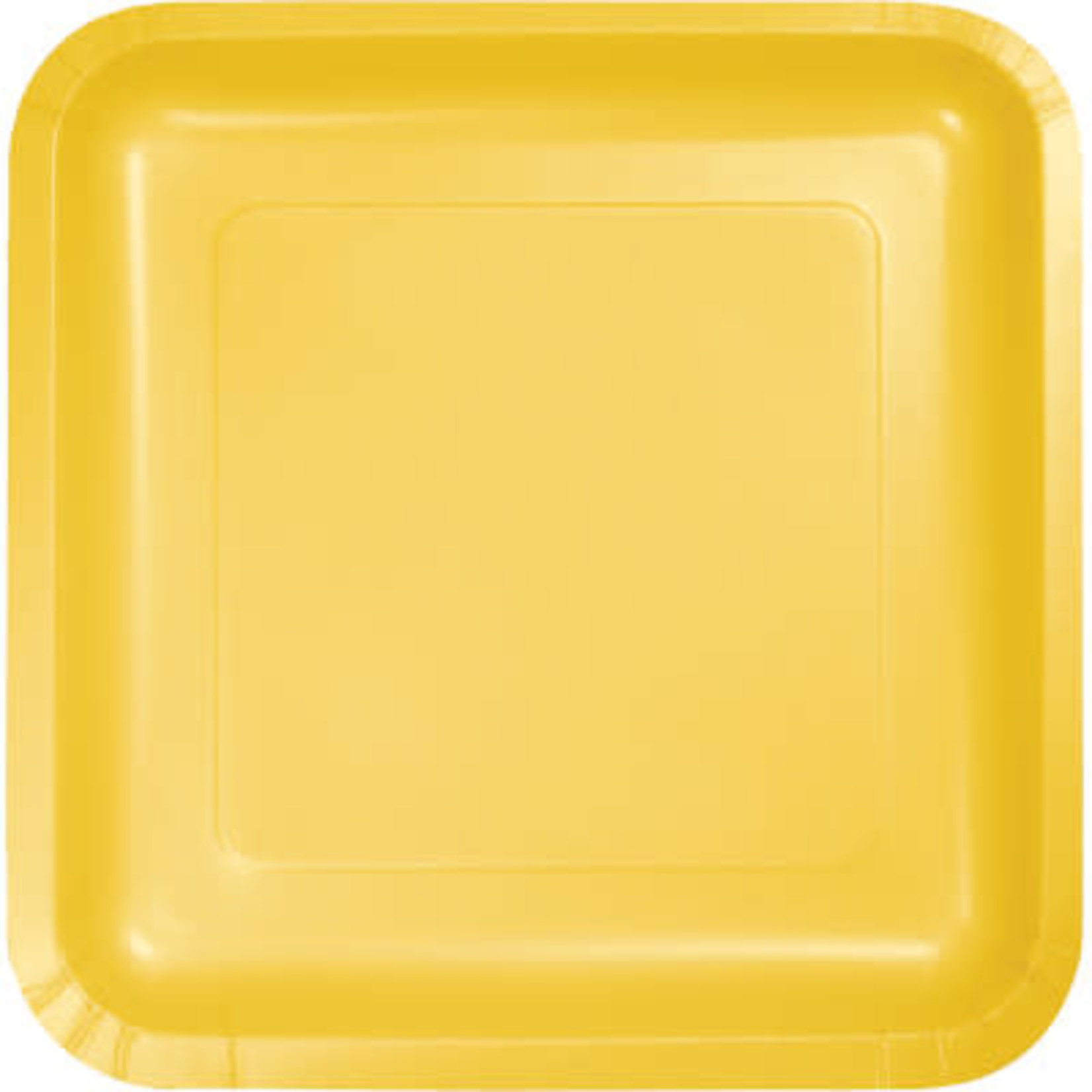 Touch of Color 7" School Bus Yellow Square Paper Plates - 18ct.