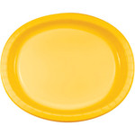 Touch of Color 10" x 12" School Bus Yellow Oval Paper Plates - 8ct.