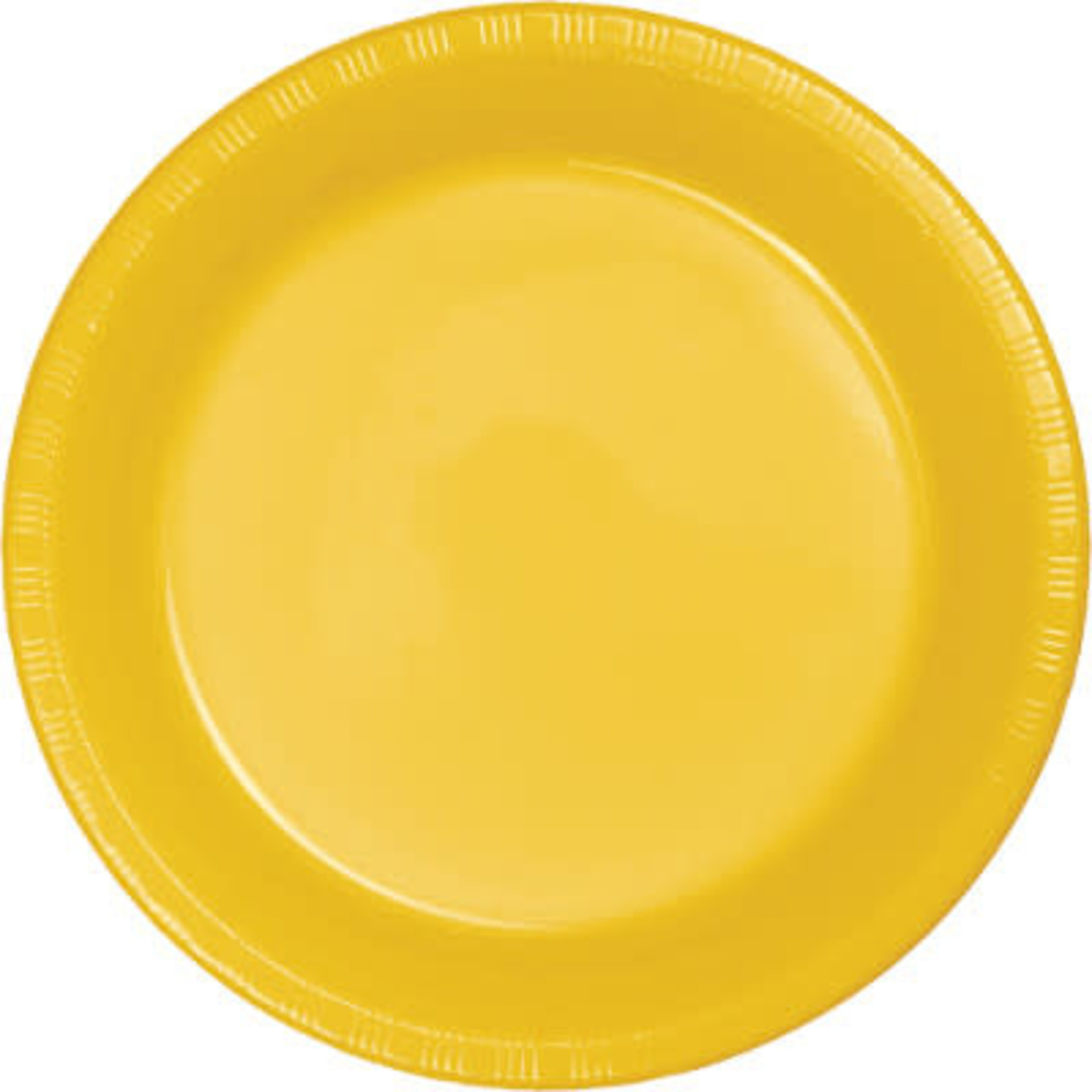 Touch of Color 10" School Bus Yellow Plastic Banquet Plates - 20ct.