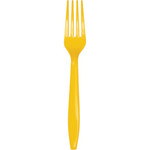 Touch of Color School Bus Yellow Premium Plastic Forks - 24ct.