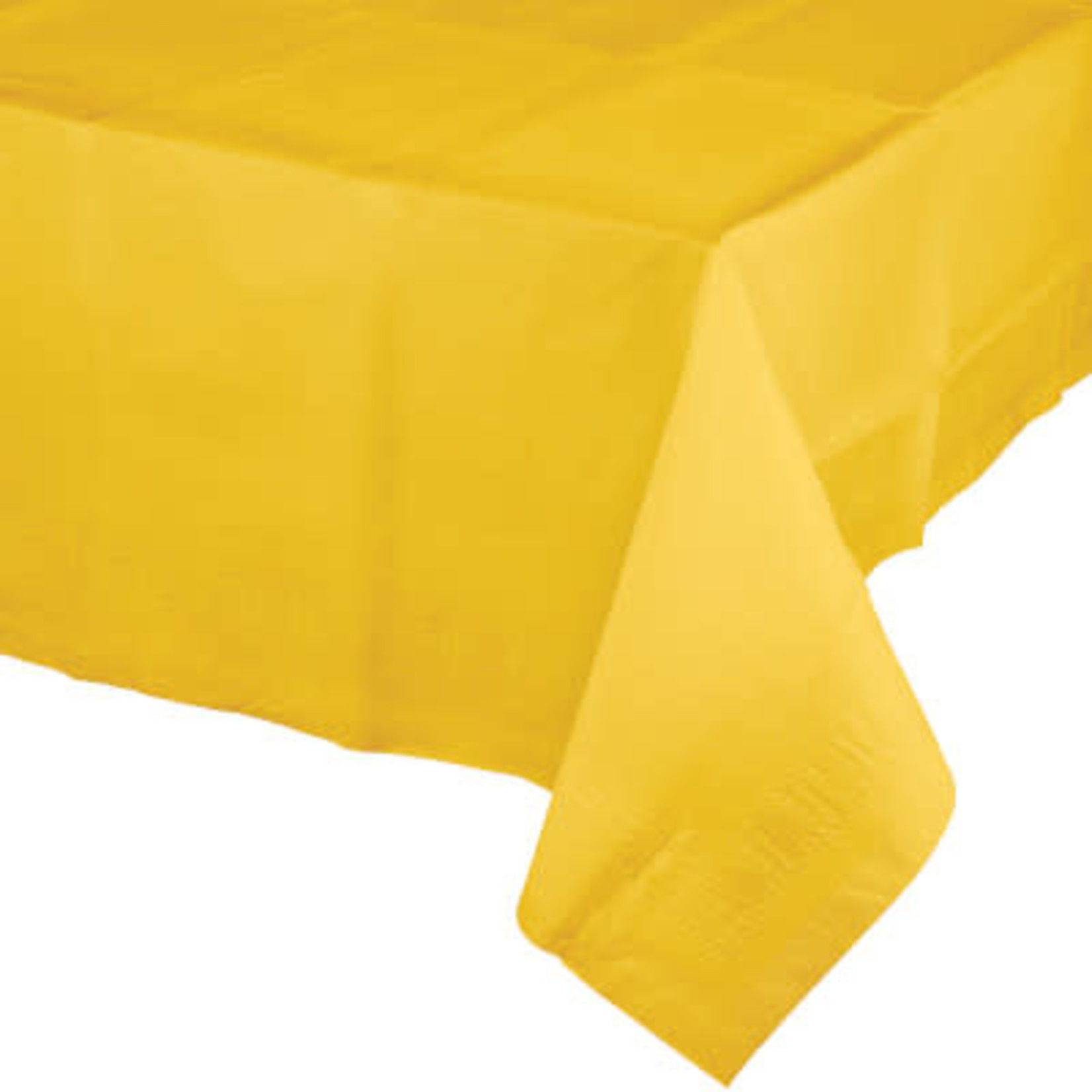 Touch of Color School Bus Yellow Plastic-Lined Rectangle Tablecover - 54" x 108"