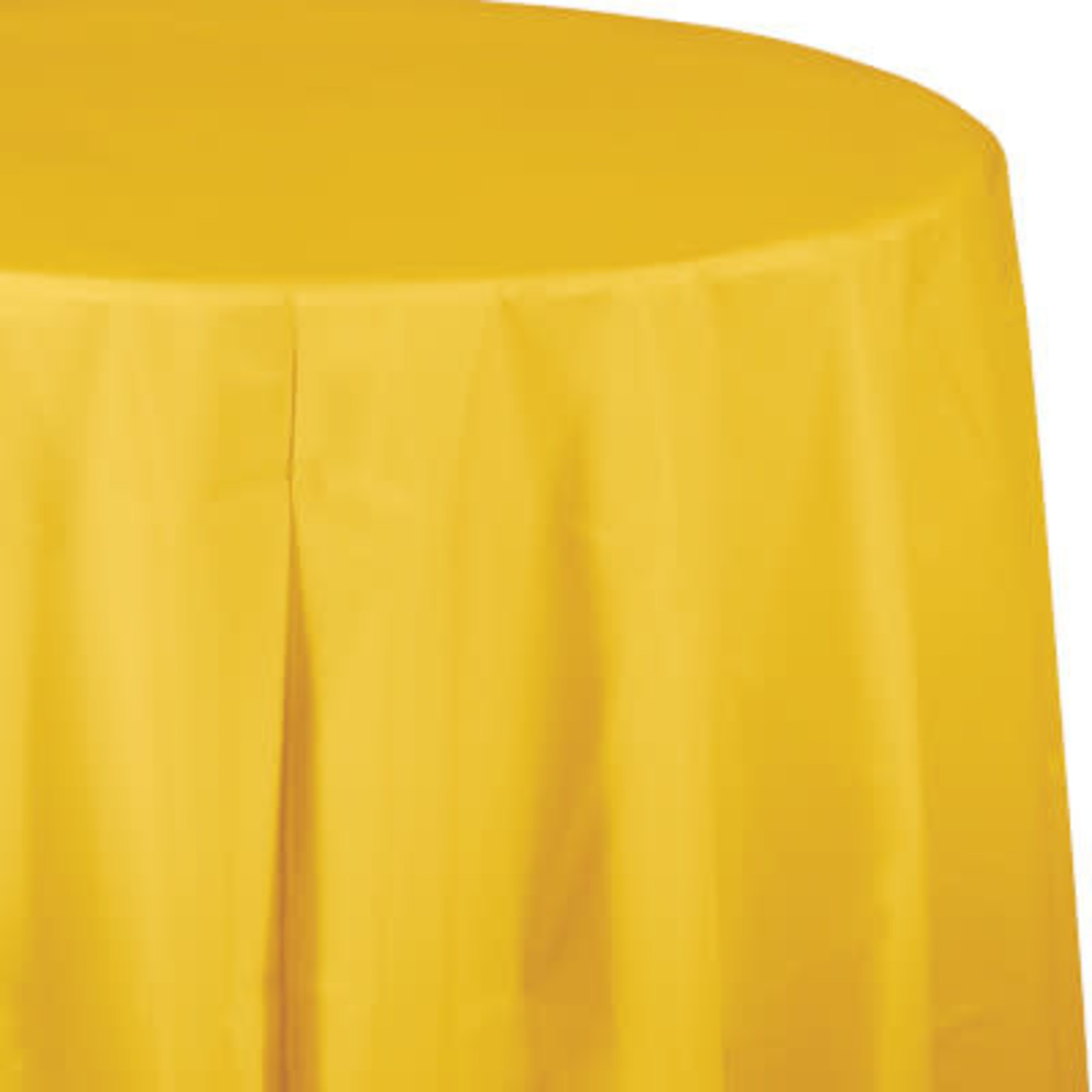Touch of Color 82" School Bus Yellow Round Plastic Tablecover