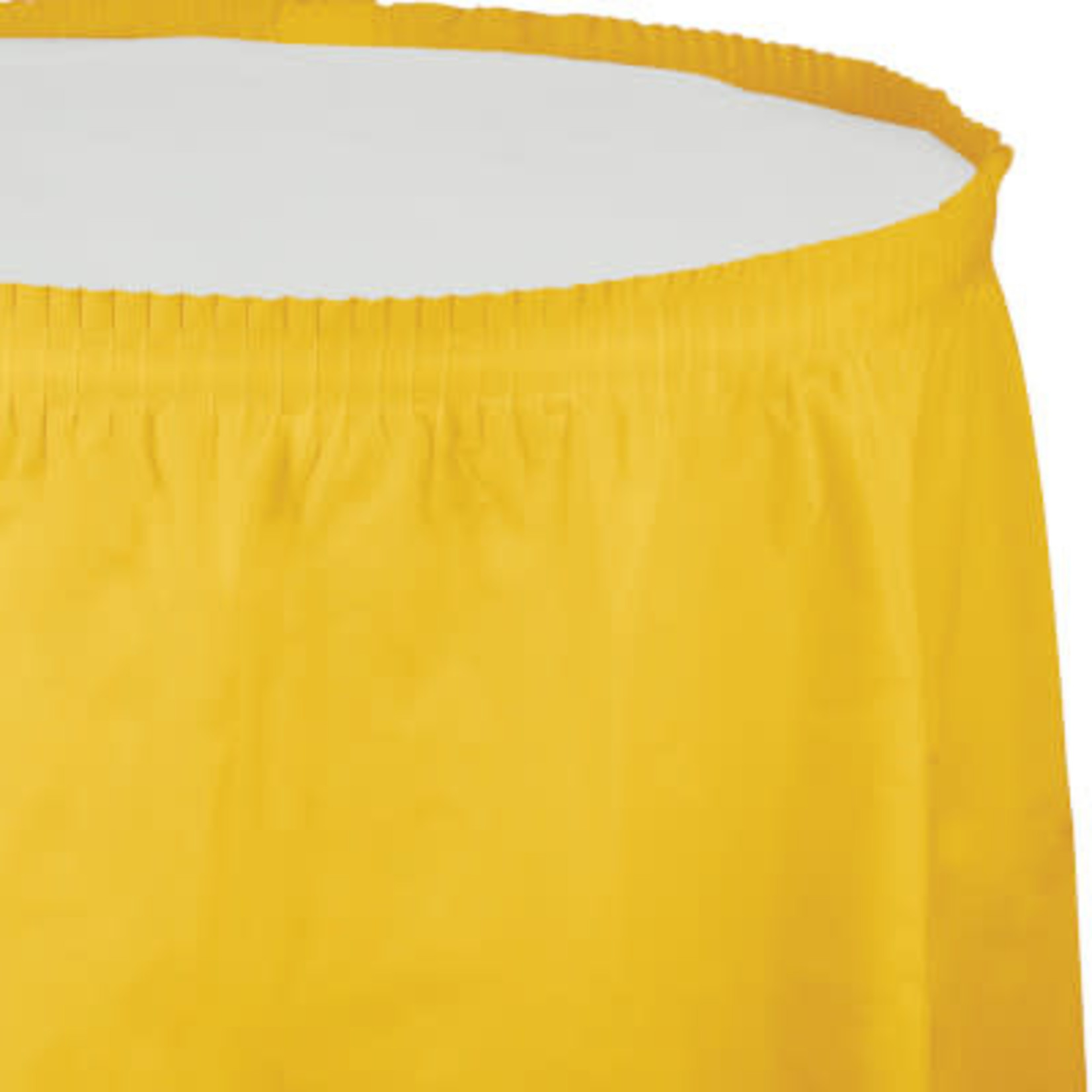 Touch of Color 14' School Bus Yellow Plastic Tableskirt