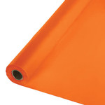Touch of Color 100' Sunkissed Orange Plastic Tablecover Roll