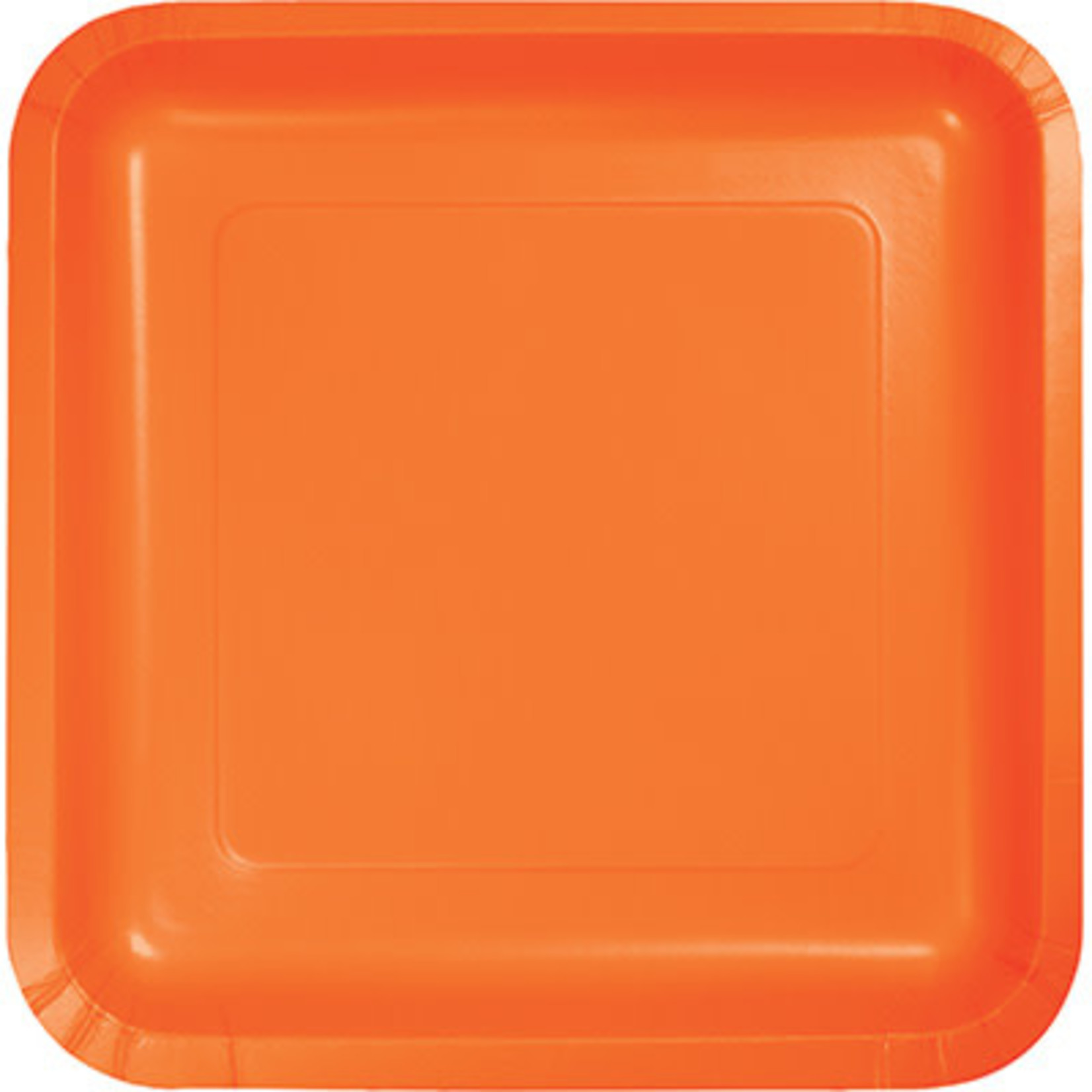 Touch of Color 9" Sunkissed Orange Square Paper Plates - 18ct.