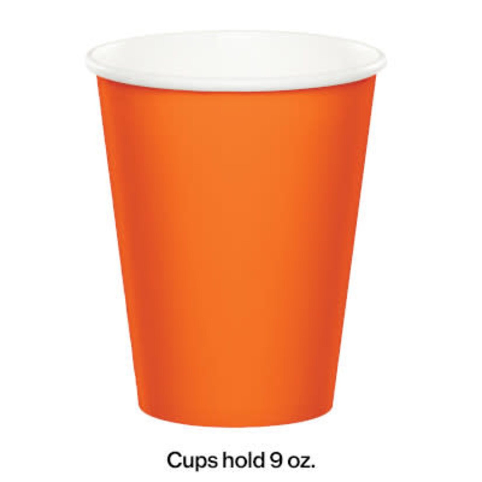 Touch of Color 9oz. Sunkissed Orange Hot/Cold Paper Cups - 24ct.
