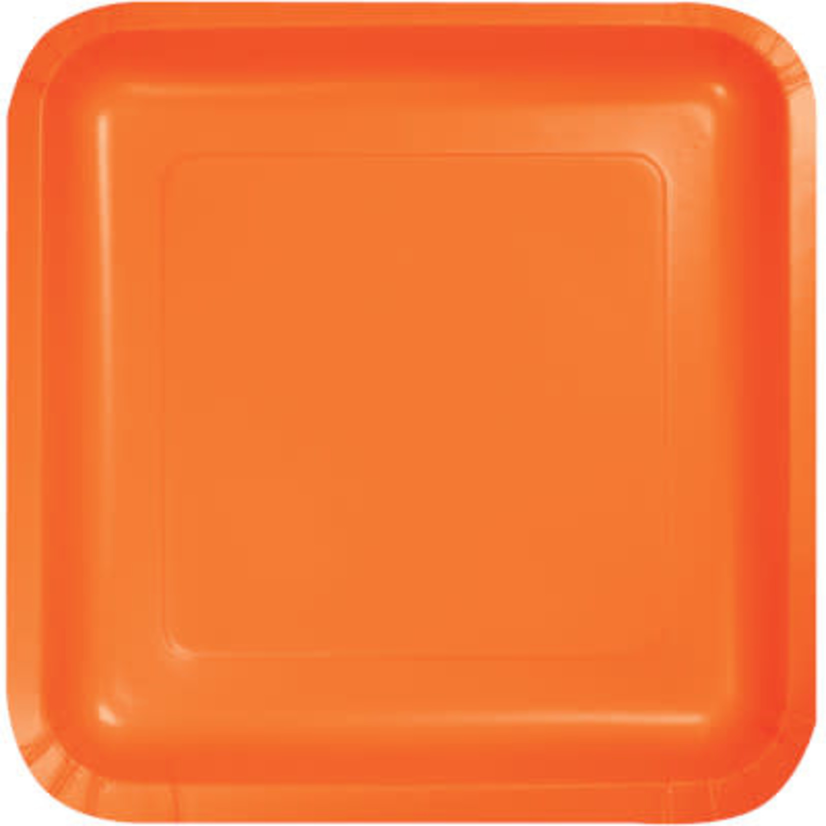 Touch of Color 7" Sunkissed Orange Square Paper Plates - 18ct.