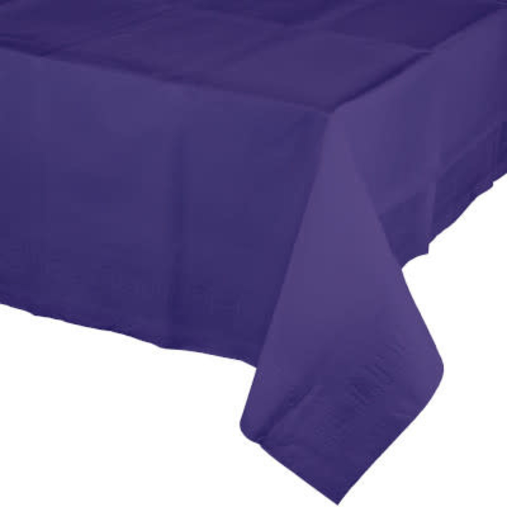 Touch of Color 54" x 108" Purple Plastic-Lined Rectangle Tablecover - 1ct.
