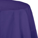 Touch of Color 82" Purple Plastic-Lined Round Tablecover - 1ct.