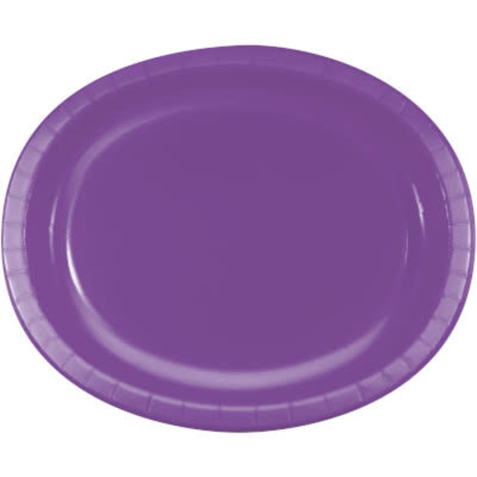 Touch of Color 10" x 12" Amethyst Purple Oval Paper Plates - 8ct.
