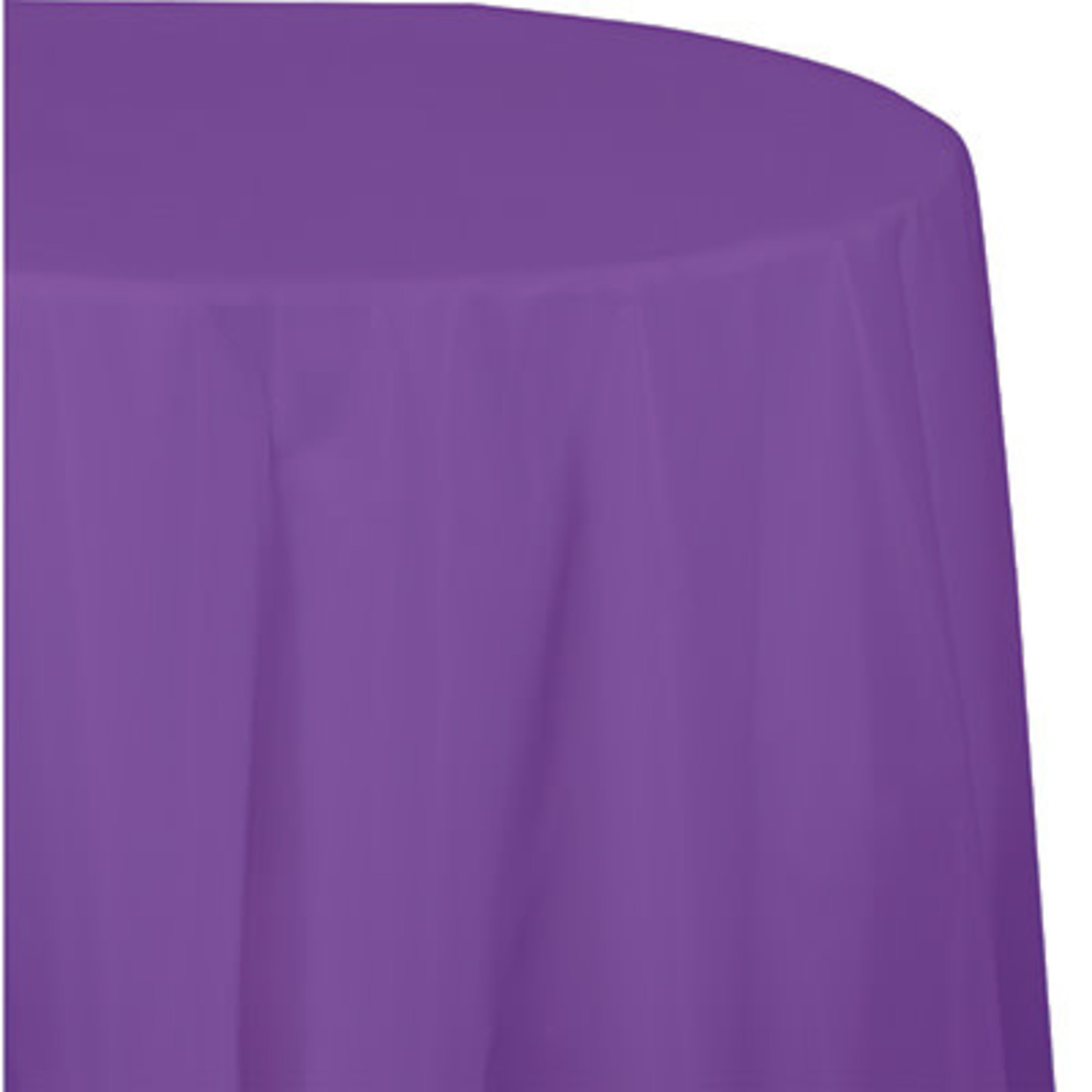 Touch of Color 82" Amethyst Purple Round Plastic Tablecover - 1ct.