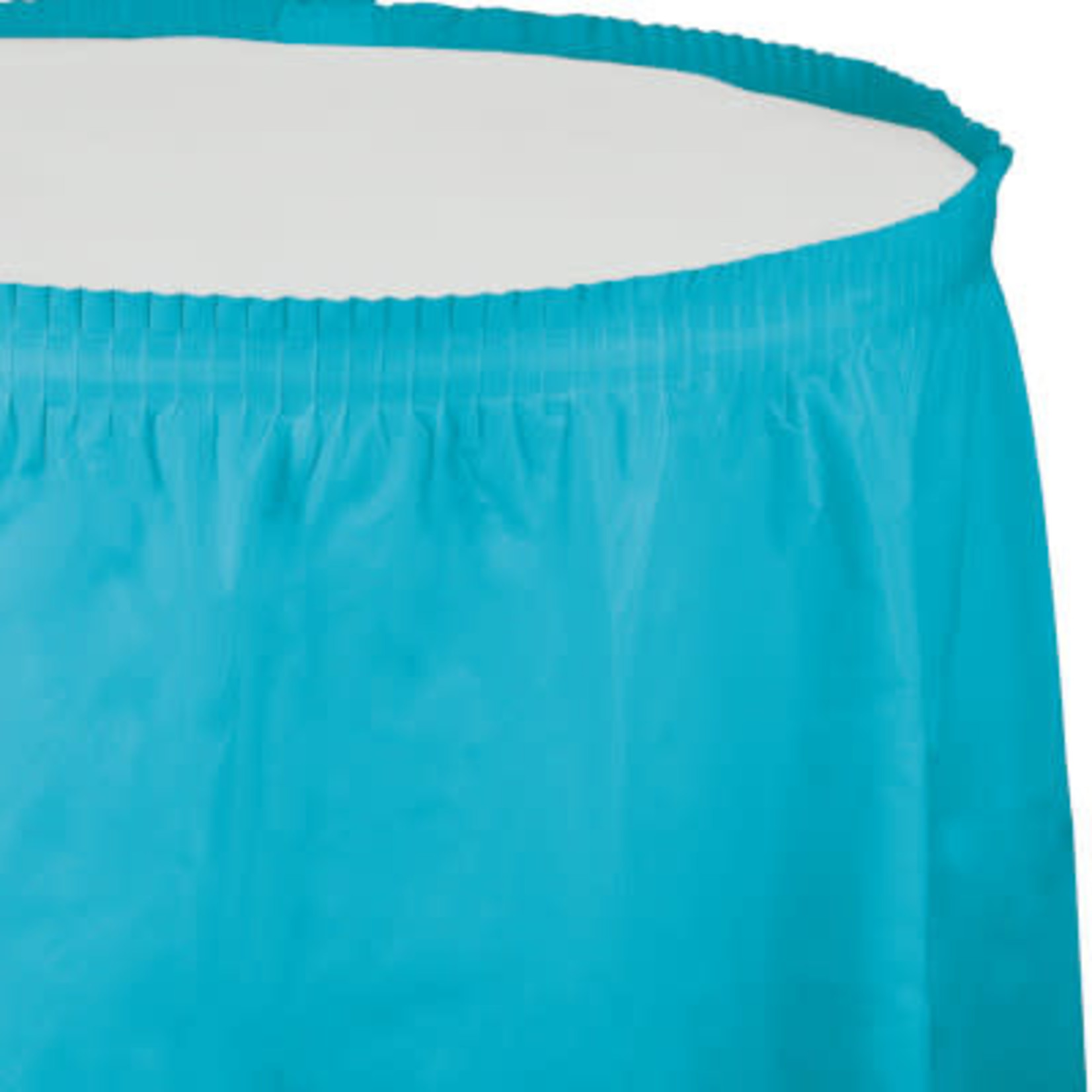 Touch of Color 14' Bermuda Blue Plastic Tableskirt - 1ct.