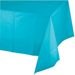Touch of Color Bermuda Blue Plastic Rectangle Tablecloth - 54" x 108"