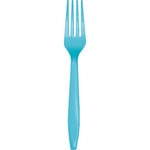 Touch of Color Bermuda Blue Premium Plastic Forks - 24ct.