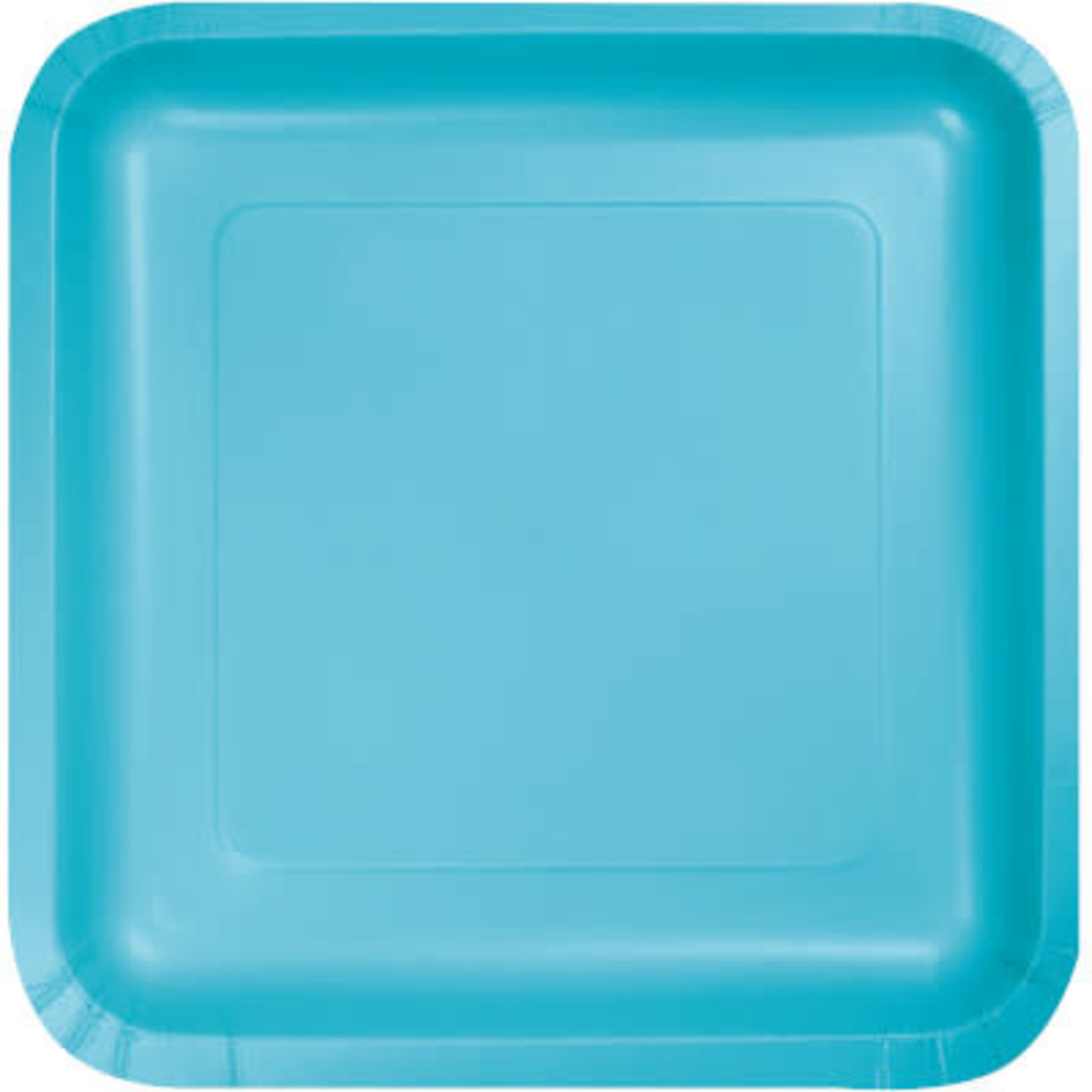 Touch of Color 7" Bermuda Blue Square Plates - 18ct.
