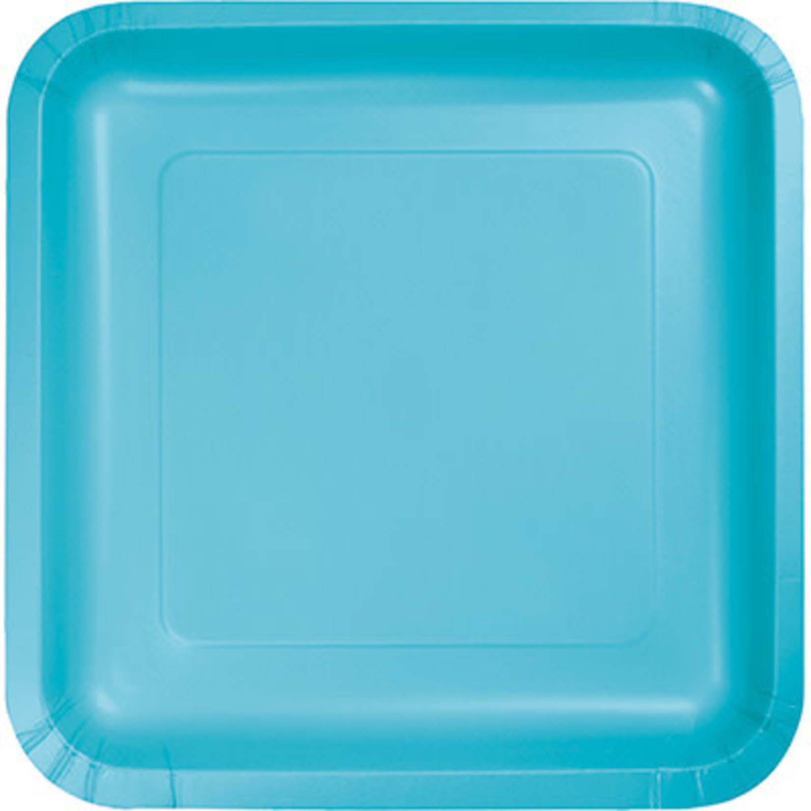 Touch of Color 9" Bermuda Blue Square Plates - 18ct.