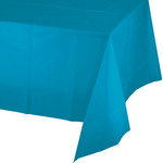 Touch of Color TURQUOISE BLUE PLASTIC TABLECLOTH