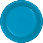 Touch of Color 10" Turquoise Blue Plastic Banquet Plates - 20ct.