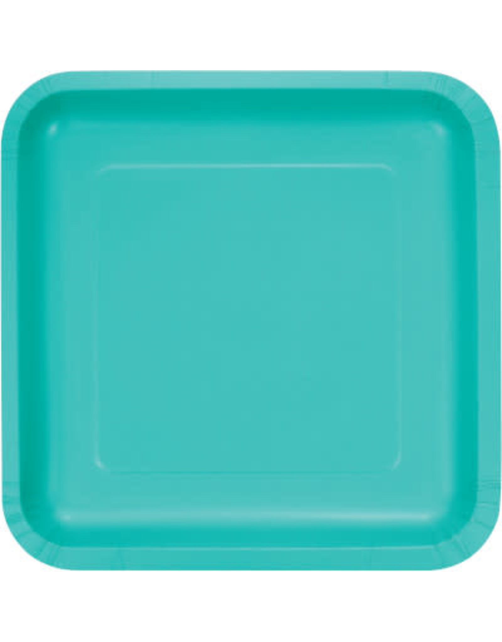 Touch of Color SQUARE TEAL LAGOON DINNER PAPER PLATES Party Adventure
