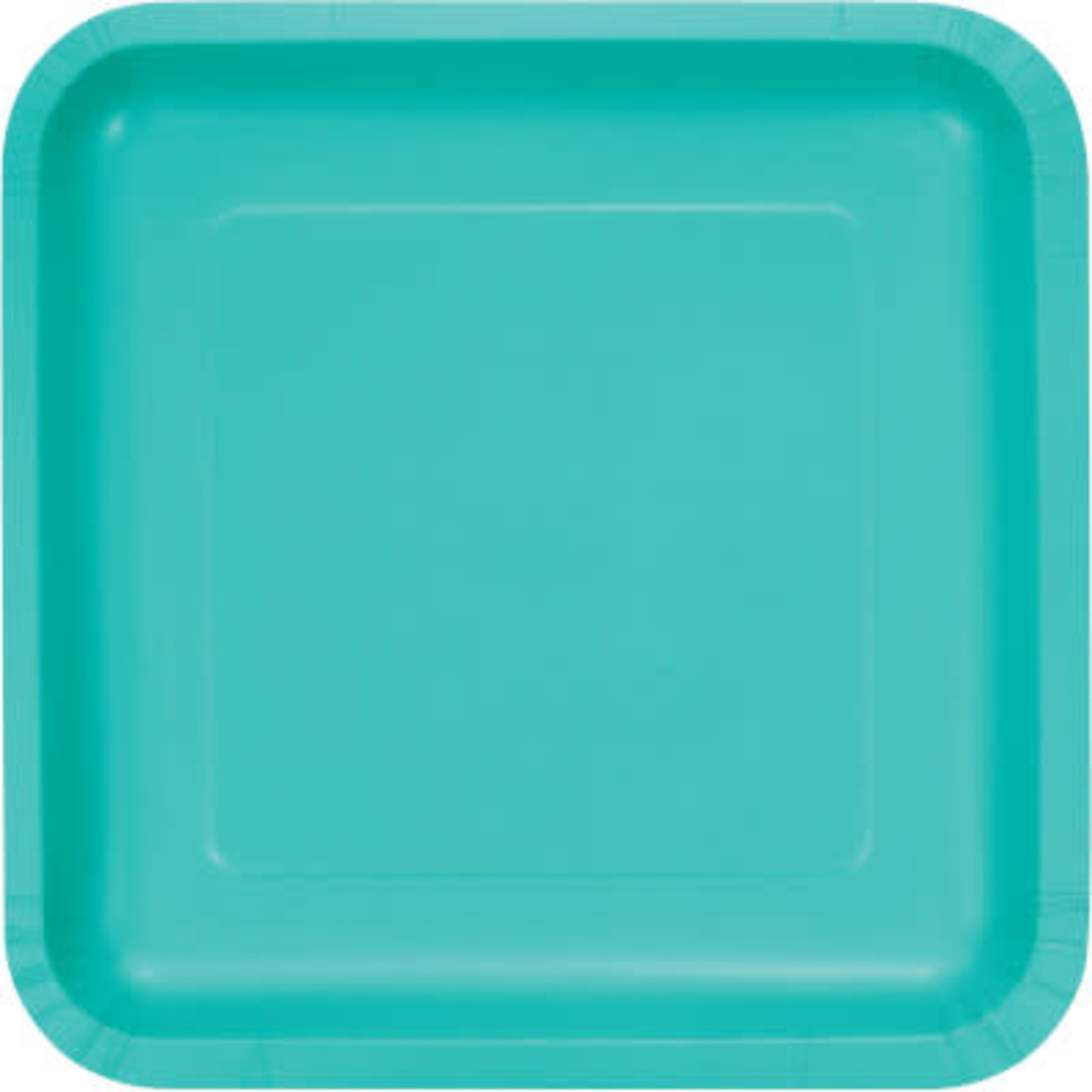 Touch of Color 9" Teal Lagoon Square Paper Plates - 18ct.