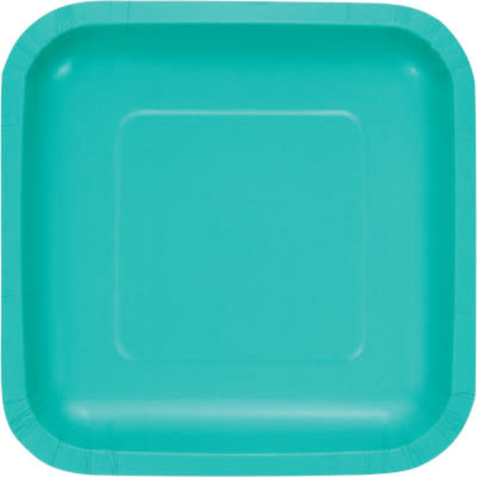 Touch of Color 7" Teal Lagoon Square Paper Plates - 18ct.