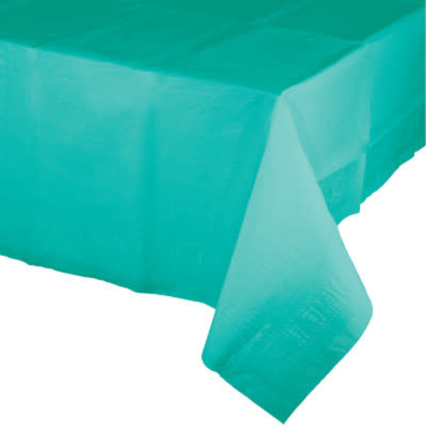 Touch of Color Teal Lagoon Plastic-Lined Rectangle Tablecover - 54" x 108"