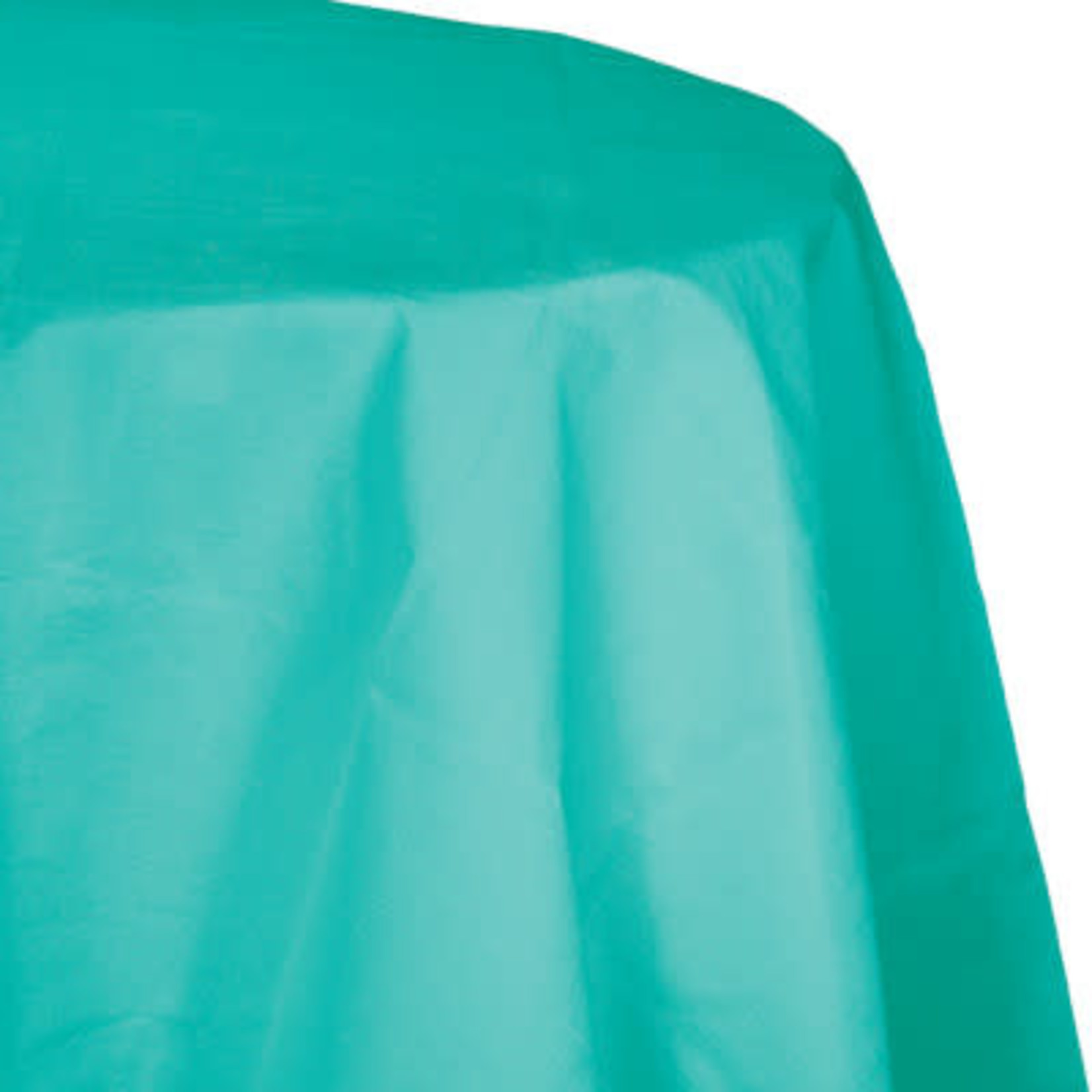 Touch of Color 82" Teal Lagoon Round Plastic Tablecover