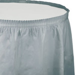 Touch of Color Shimmering Silver Plastic Tableskirt - 1ct. ( 29"x14' )