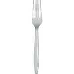 Touch of Color Shimmering Silver Premium Plastic Forks - 24ct.