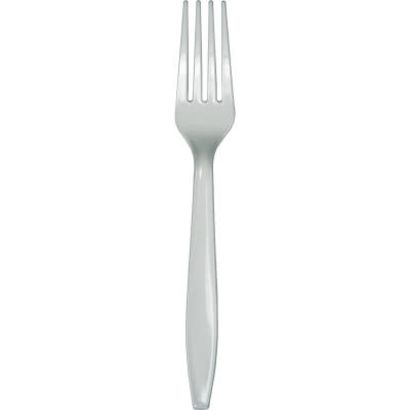 Touch of Color Shimmering Silver Premium Plastic Forks - 24ct.