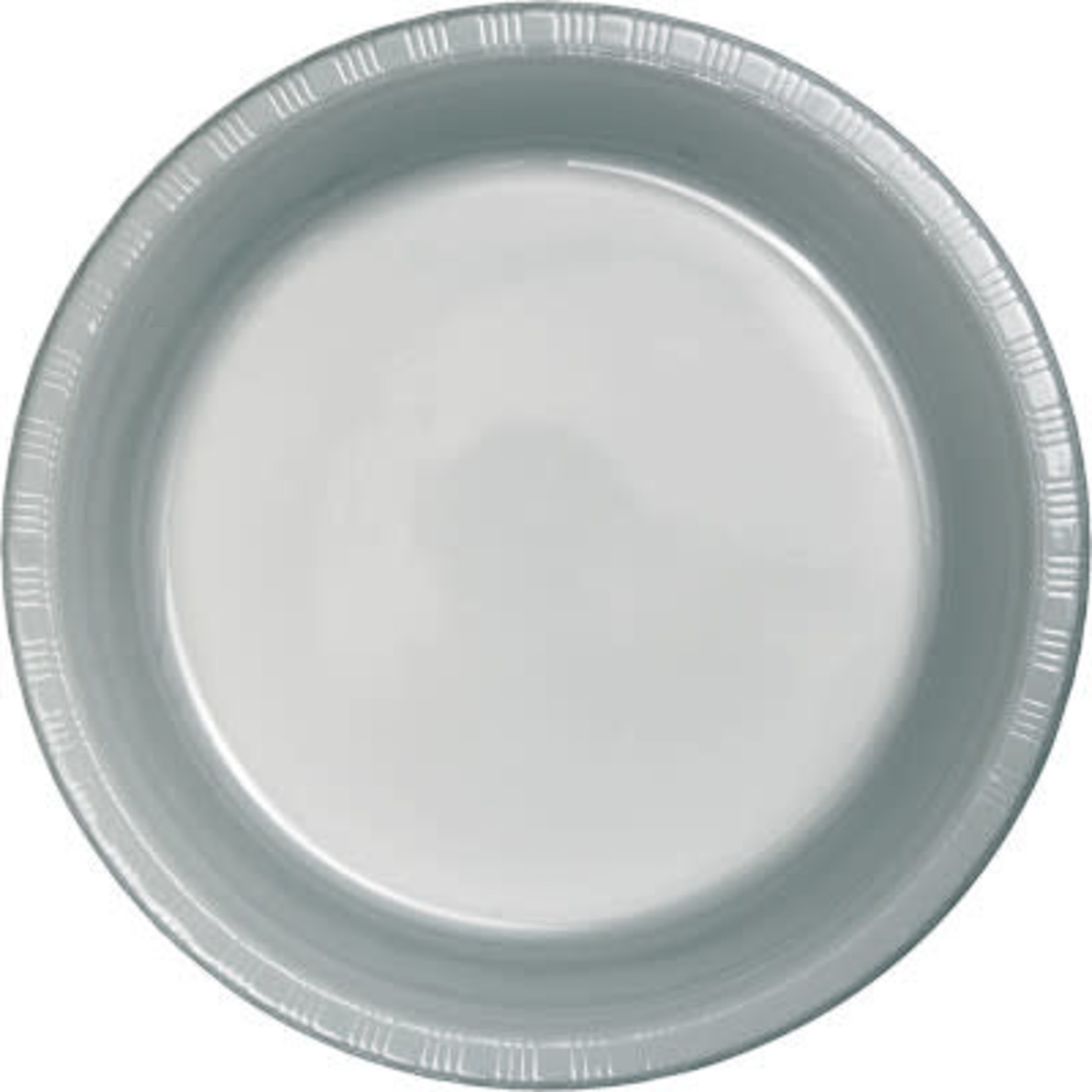 Touch of Color 7" Shimmering Silver Plastic Plates - 20ct.