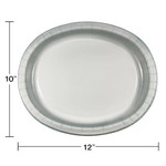 Touch of Color 10" x 12" Shimmering Silver Oval Paper Plates - 8ct.