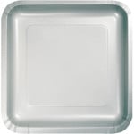 Touch of Color 9" Shimmering Silver Square Paper Plates - 18ct.