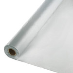 Touch of Color 100' Shimmering Silver Plastic Tablecover Roll