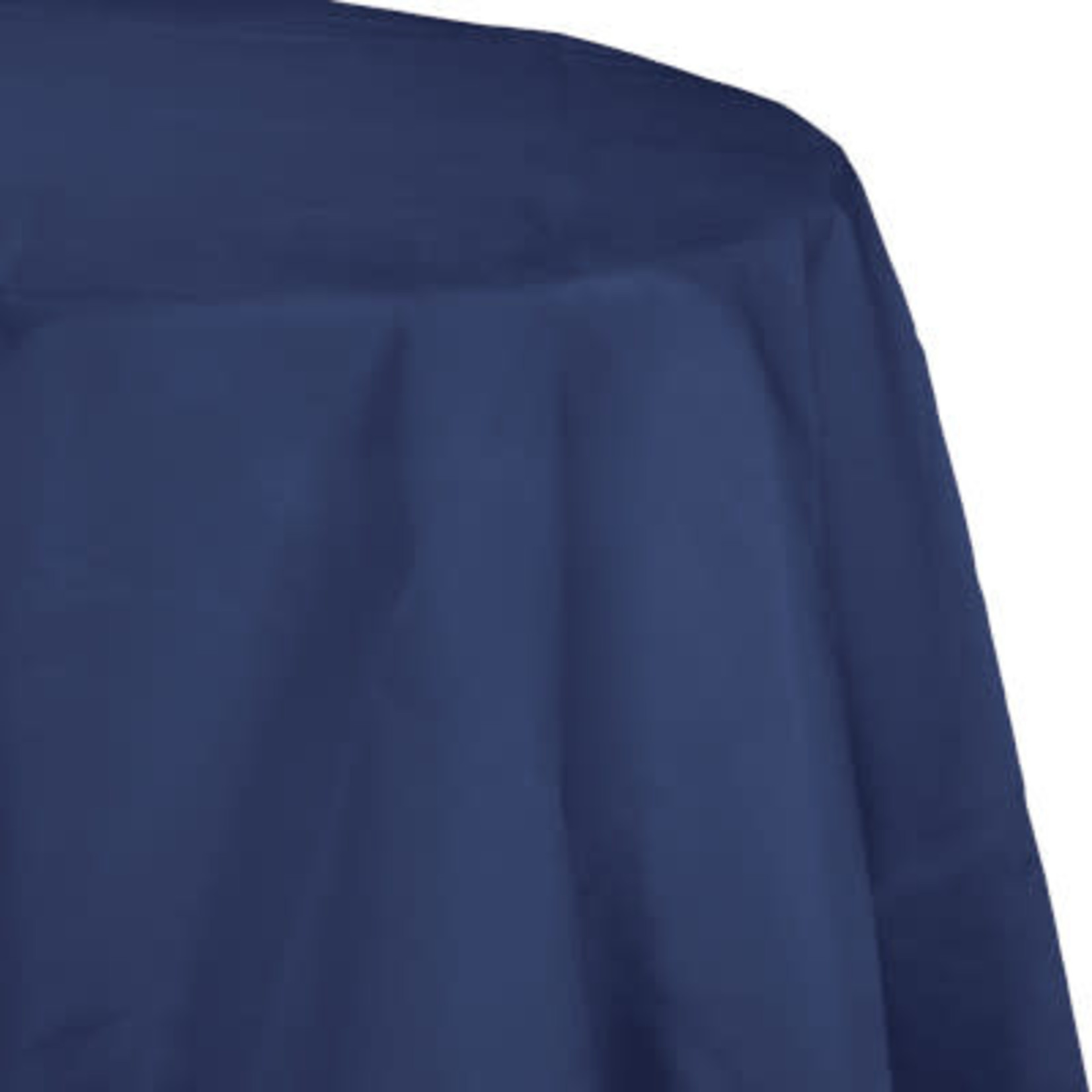 Touch of Color 82" Navy Blue Round Plastic-Lined Tablecover - 1ct.