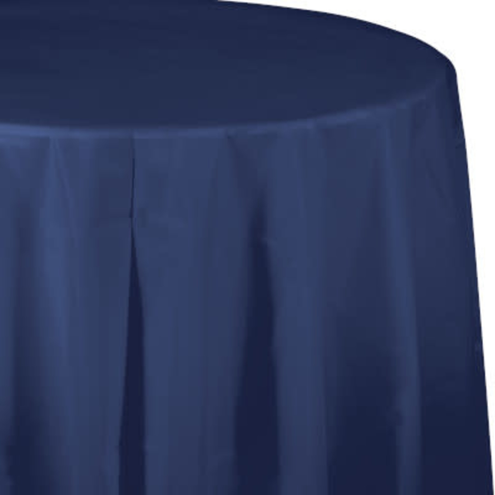 Touch of Color 82" Navy Blue Round Plastic Tablecover - 1ct.