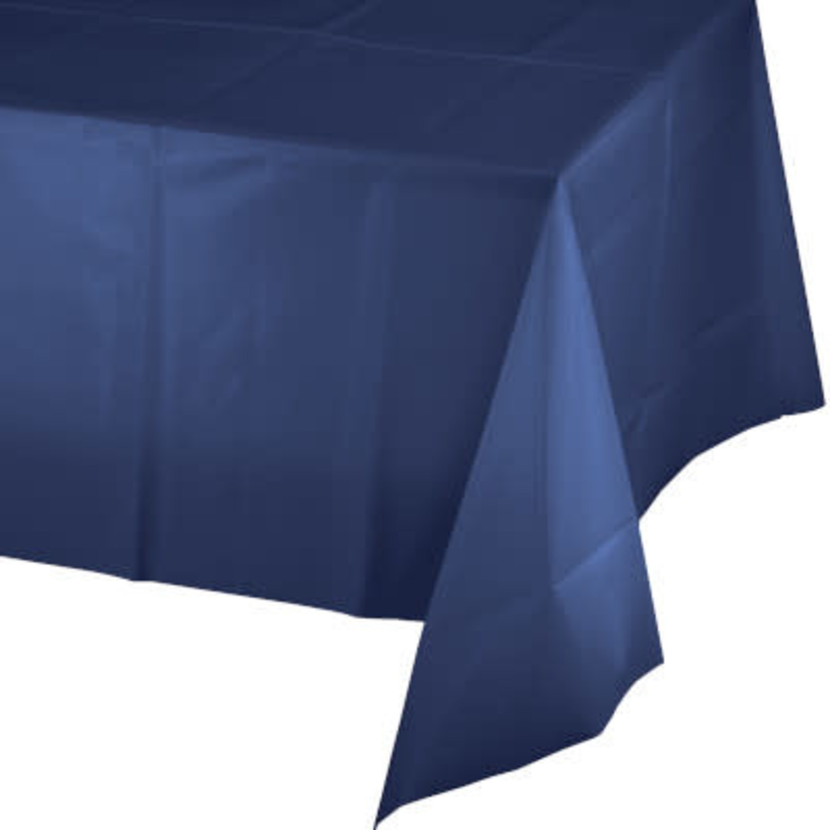 Touch of Color Navy Blue Plastic Rectangle Tablecover - 54" x 108"