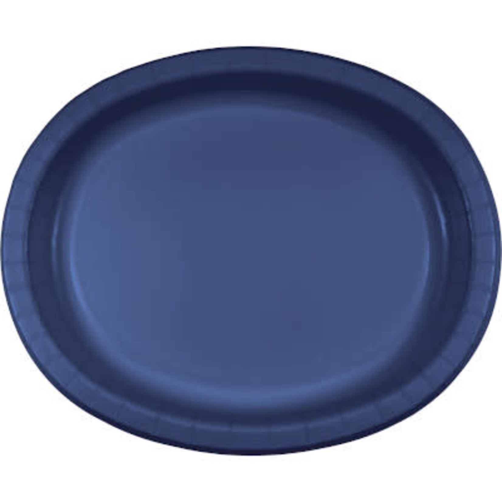 Touch of Color 10" x 12" Navy Blue Oval Paper Plates - 8ct.