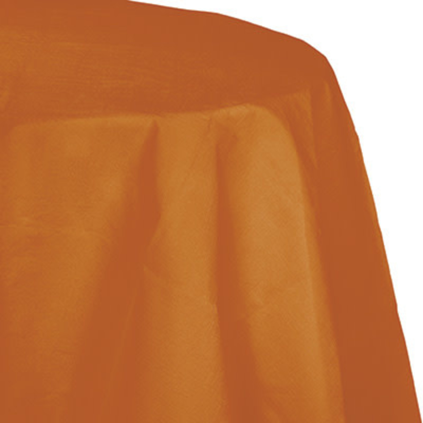 Touch of Color 82" Pumpkin Spice Orange Plastic-Lined Round Tablecover