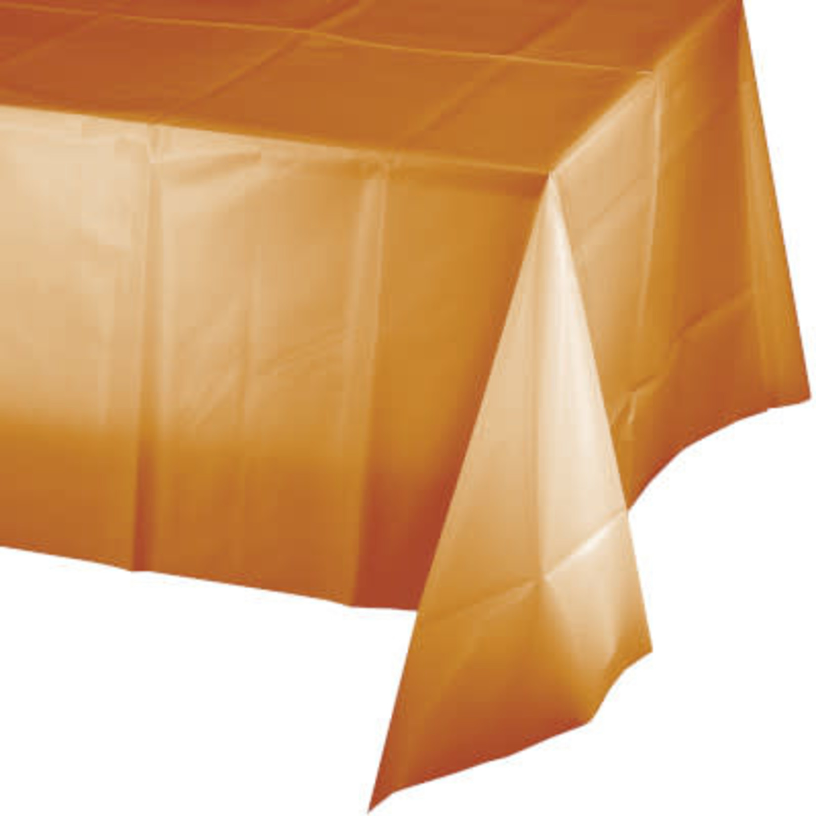 Touch of Color Pumpkin Spice Orange Plastic Rectangle Tablecover - 54" x 108"