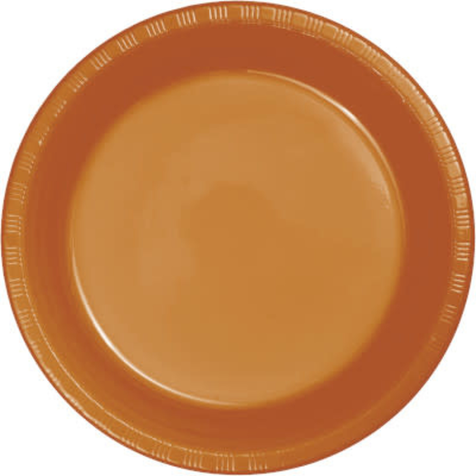 Touch of Color 7" Pumpkin Spice Orange Plastic Plates - 20ct.