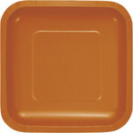 Touch of Color 7" Pumpkin Spice Orange Square Paper Plates - 18ct.