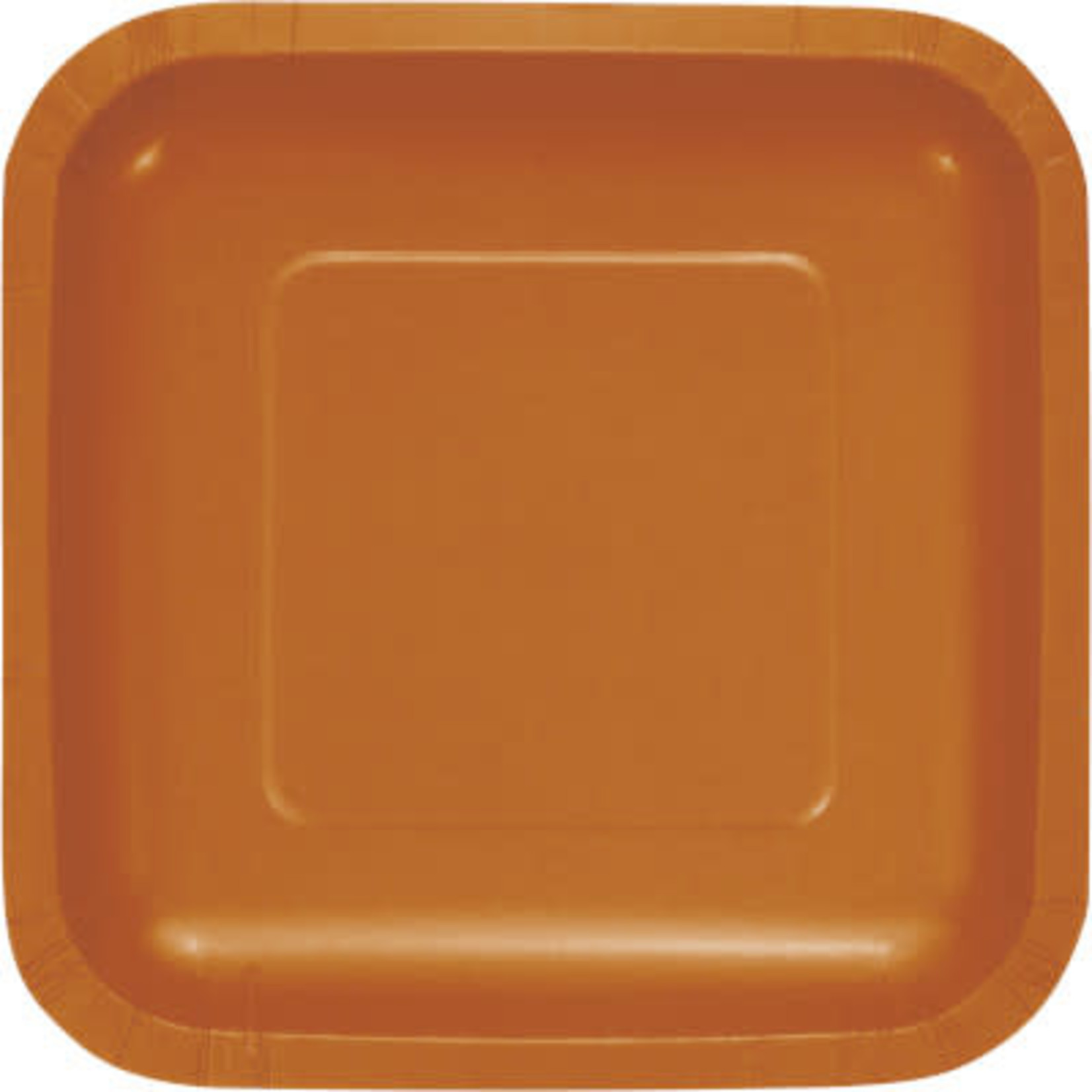 Touch of Color 7" Pumpkin Spice Orange Square Paper Plates - 18ct.