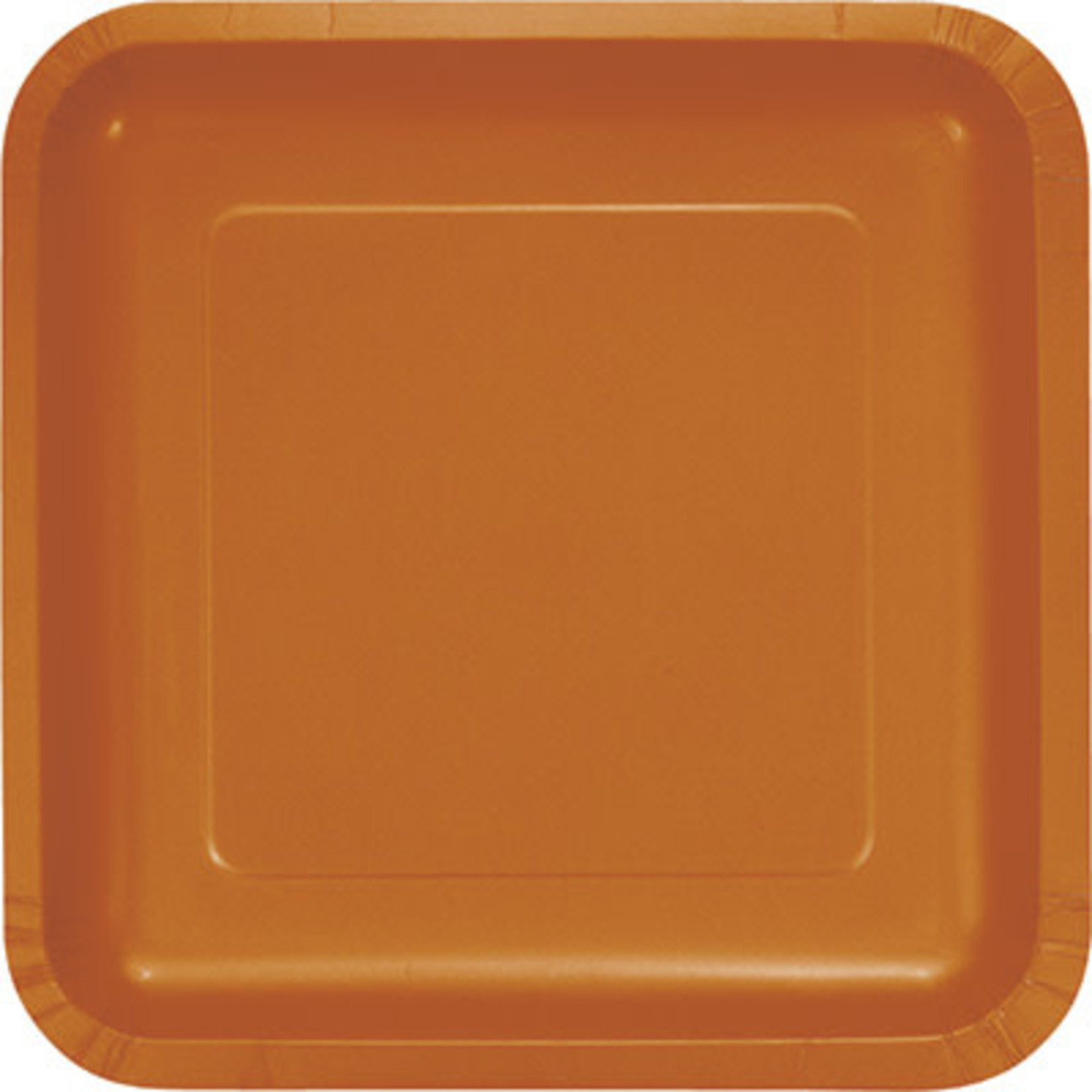 Touch of Color 9" Pumpkin Spice Orange Square Paper Plates - 18ct.