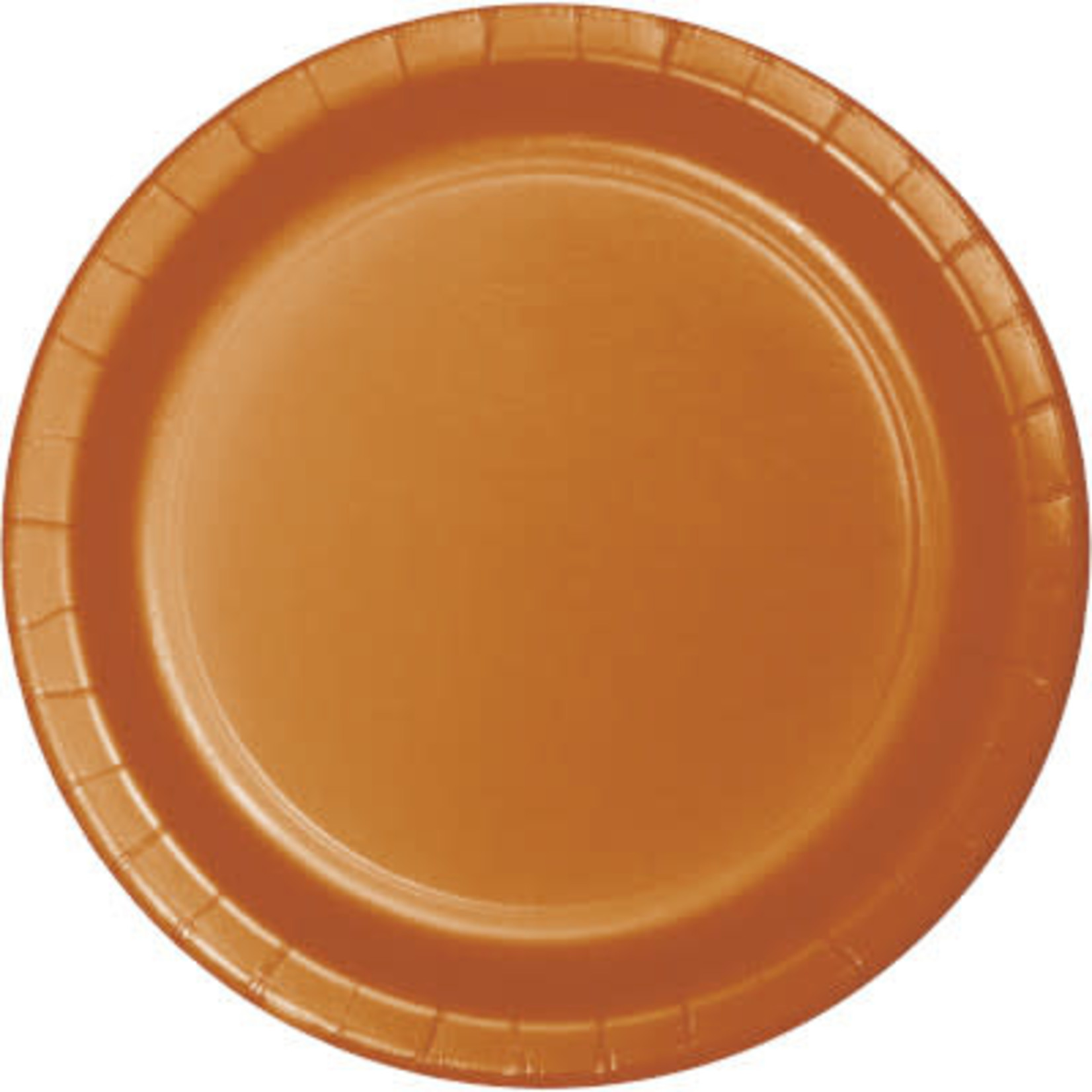 Touch of Color 10" Pumpkin Spice Orange Paper Banquet Plates - 24ct.