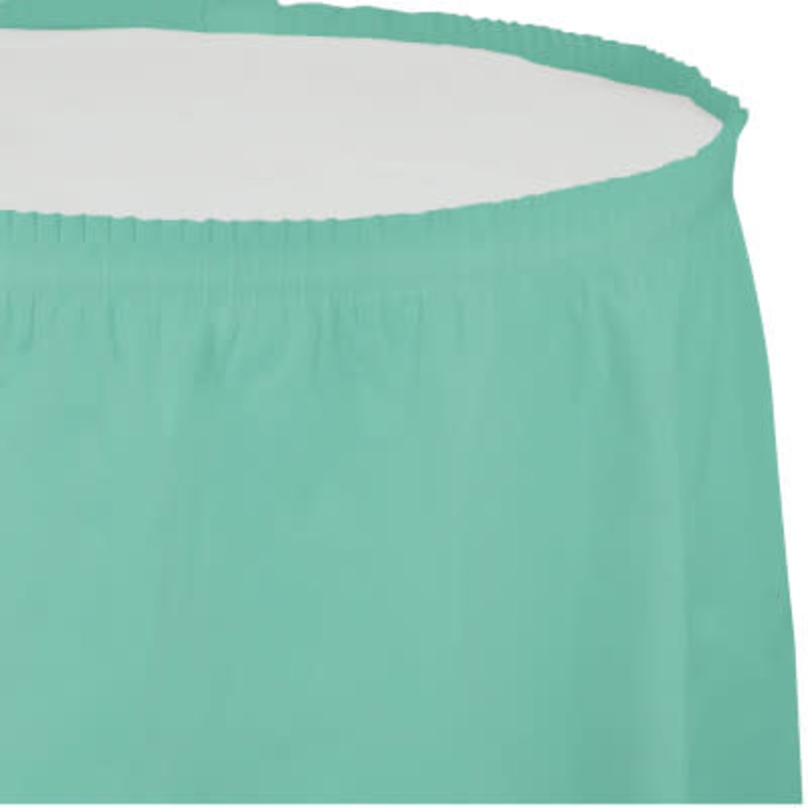 Touch of Color 14' Mint Green Plastic Tableskirt - Party Adventure