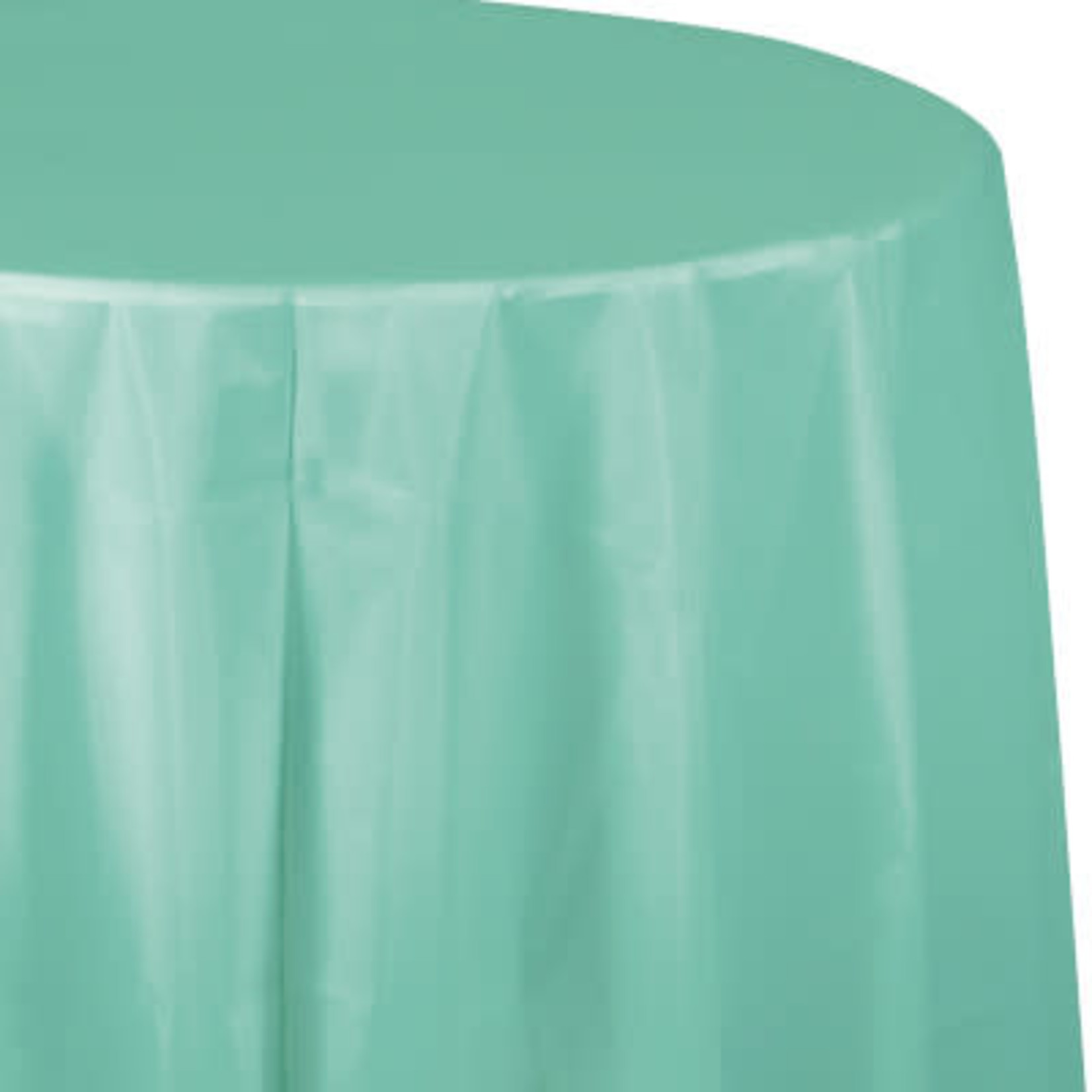 Touch of Color 82" Mint Green Round Plastic Tablecover - 1ct.