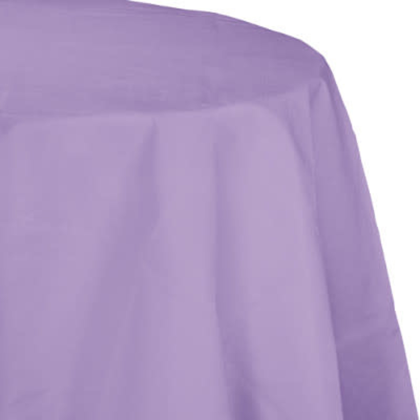 Touch of Color 82" Lavender Plastic-Lined Round Tablecover